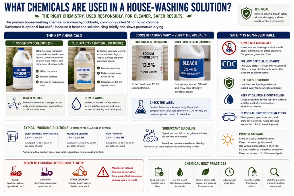 What Chemicals Are Used in a House-Washing Solution