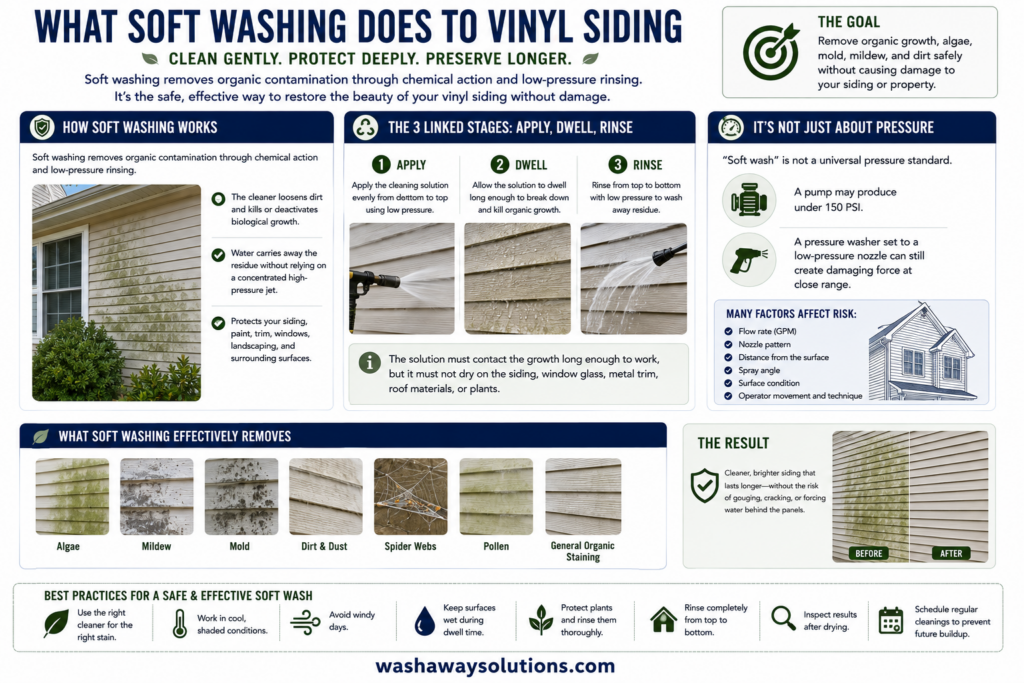 What Soft Washing Does to Vinyl Siding