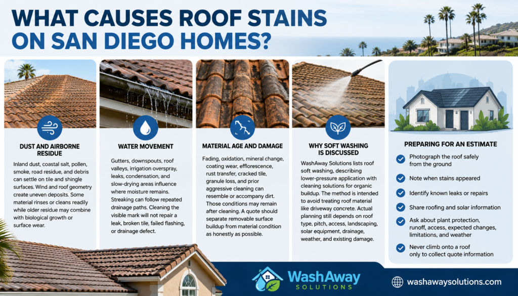 What Causes Roof Stains on San Diego Homes