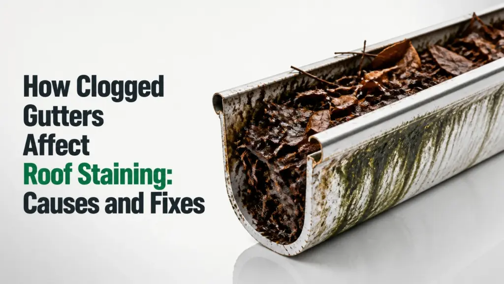 how clogged gutters affect roof staining