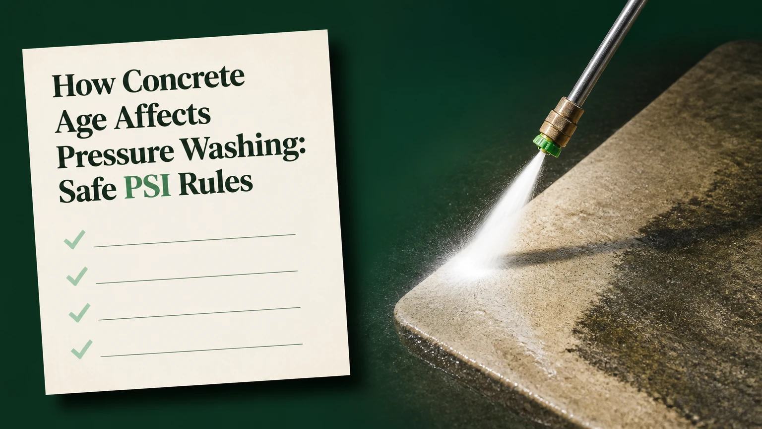 how concrete age affects pressure washing