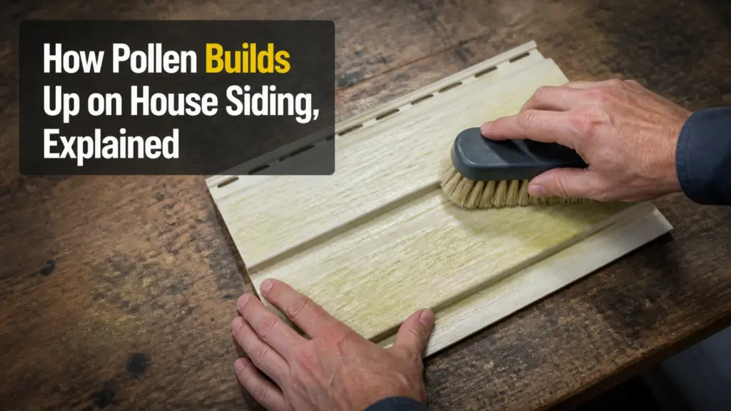 how pollen builds up on house siding