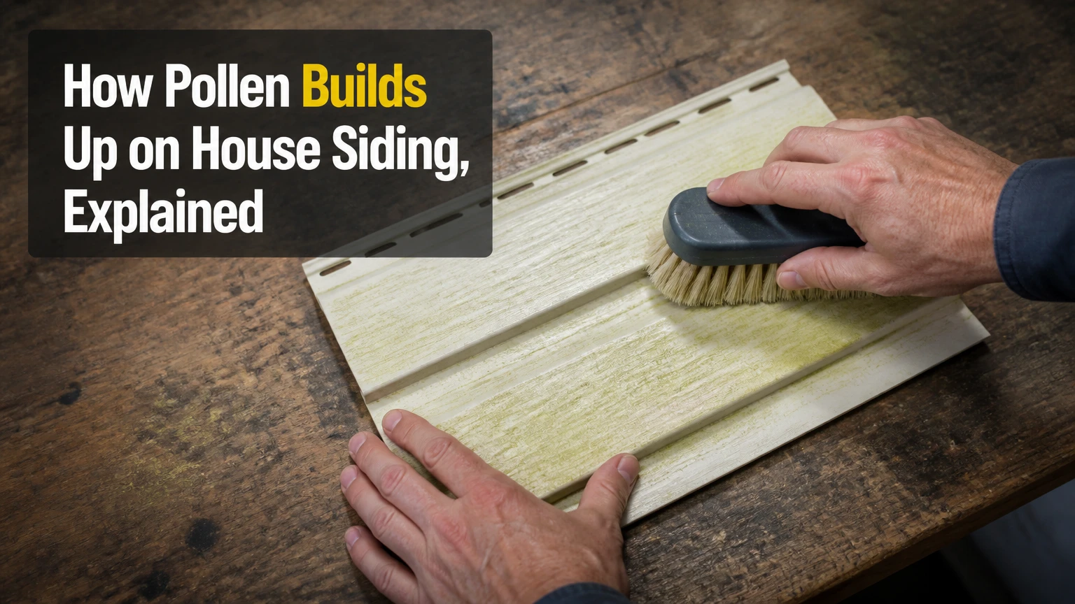 how pollen builds up on house siding