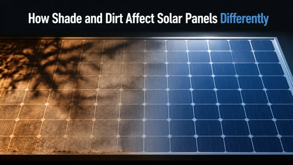 how shade and dirt affect solar panels differently