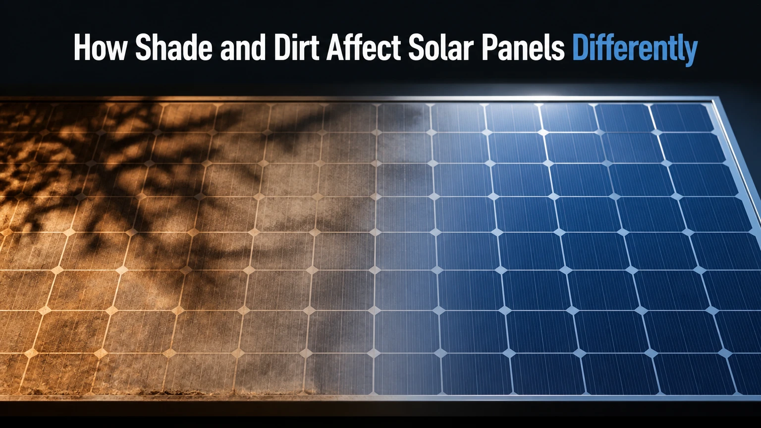how shade and dirt affect solar panels differently