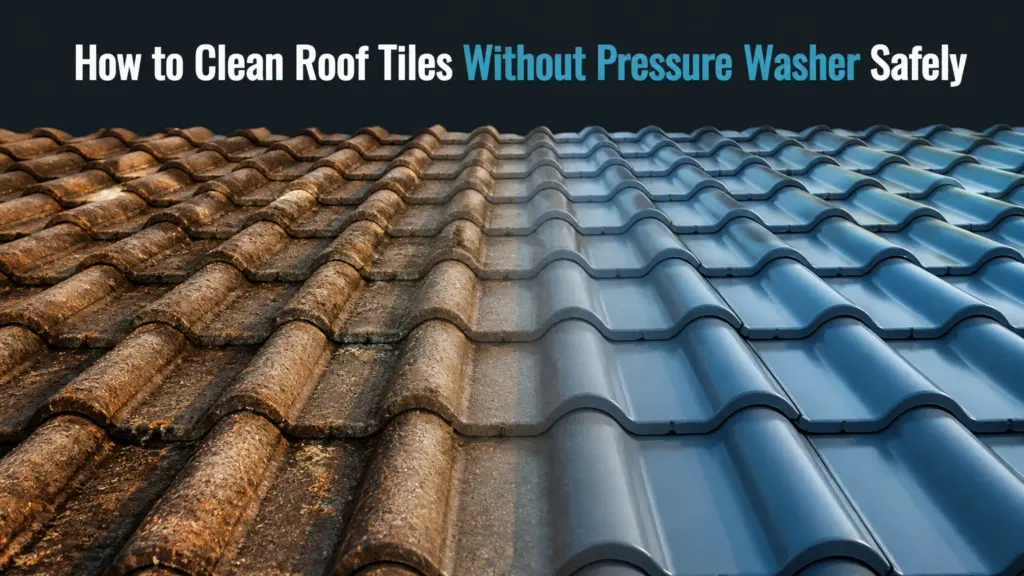 How to Clean Roof Tiles Without Pressure Washer Safely