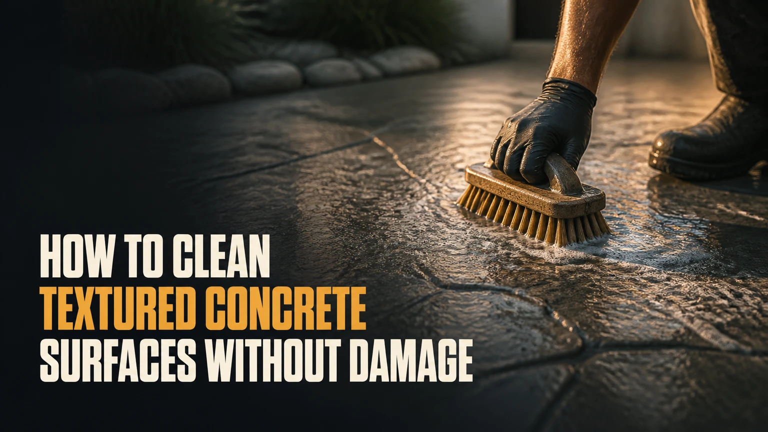 how to clean textured concrete surfaces