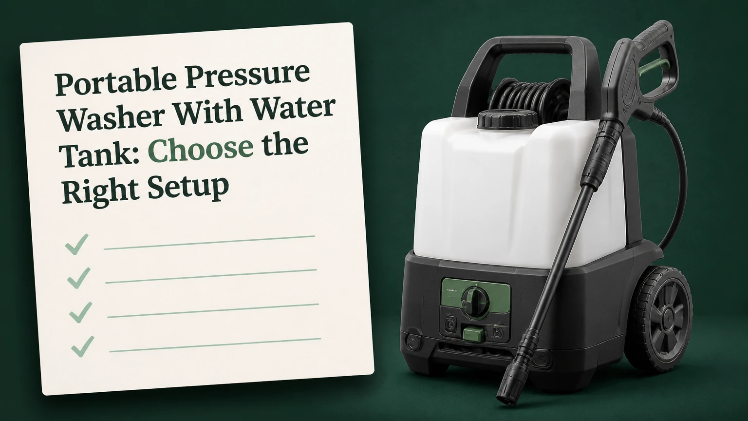 Portable Pressure Washer With Water Tank: Choose the Right Setup