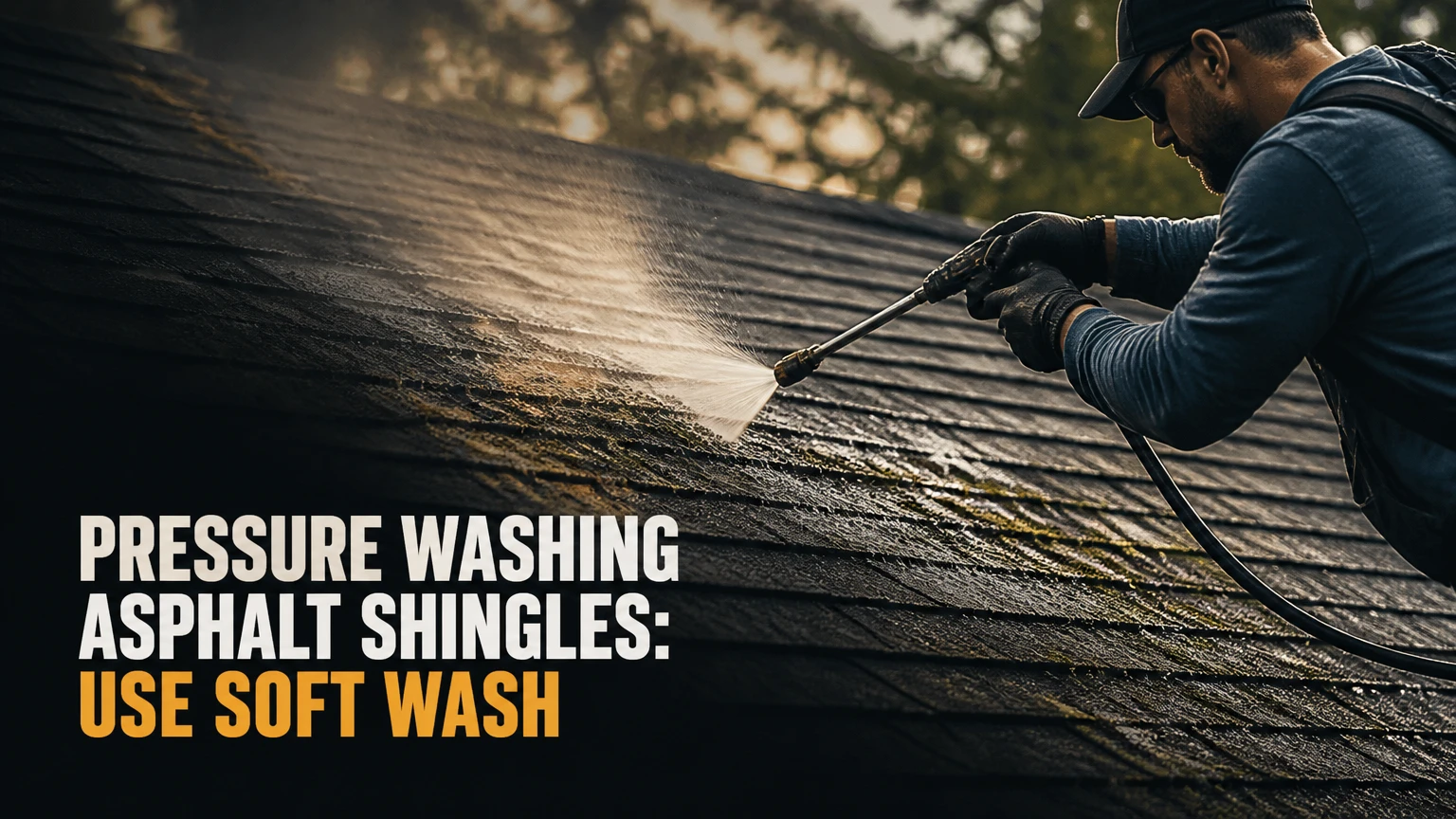 Pressure Washing Asphalt Shingles: Use Soft Wash