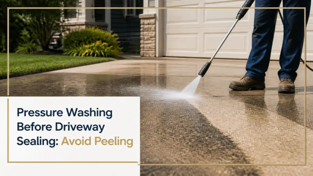 pressure washing before driveway sealing