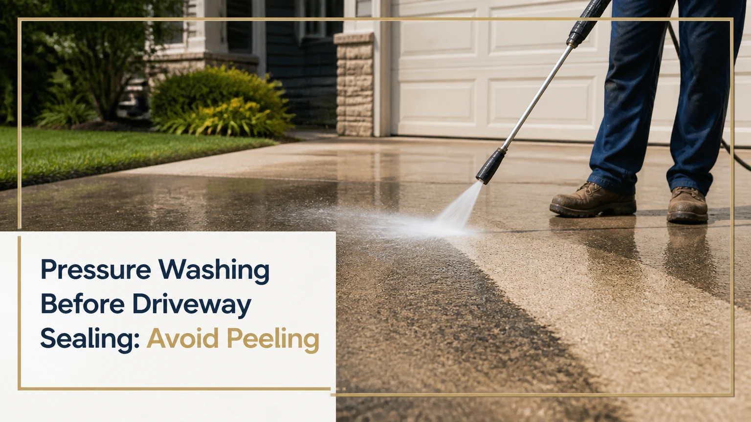 pressure washing before driveway sealing