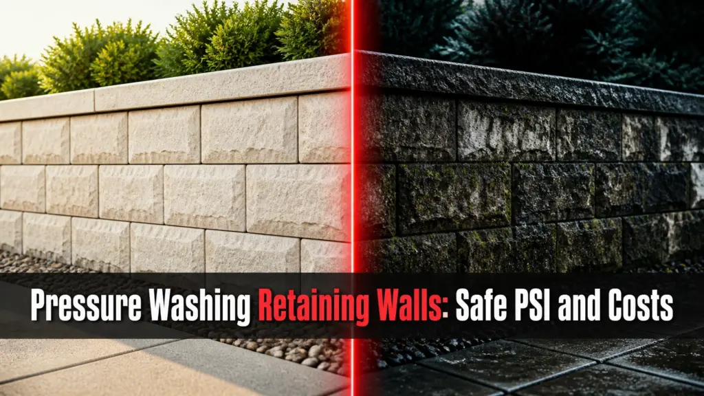 pressure washing retaining walls