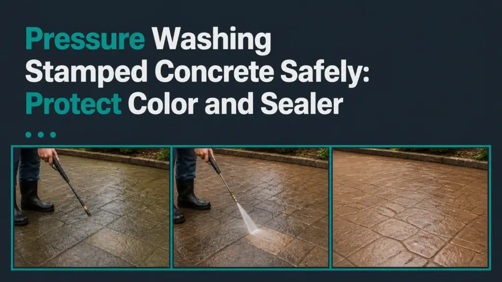 pressure washing stamped concrete safely