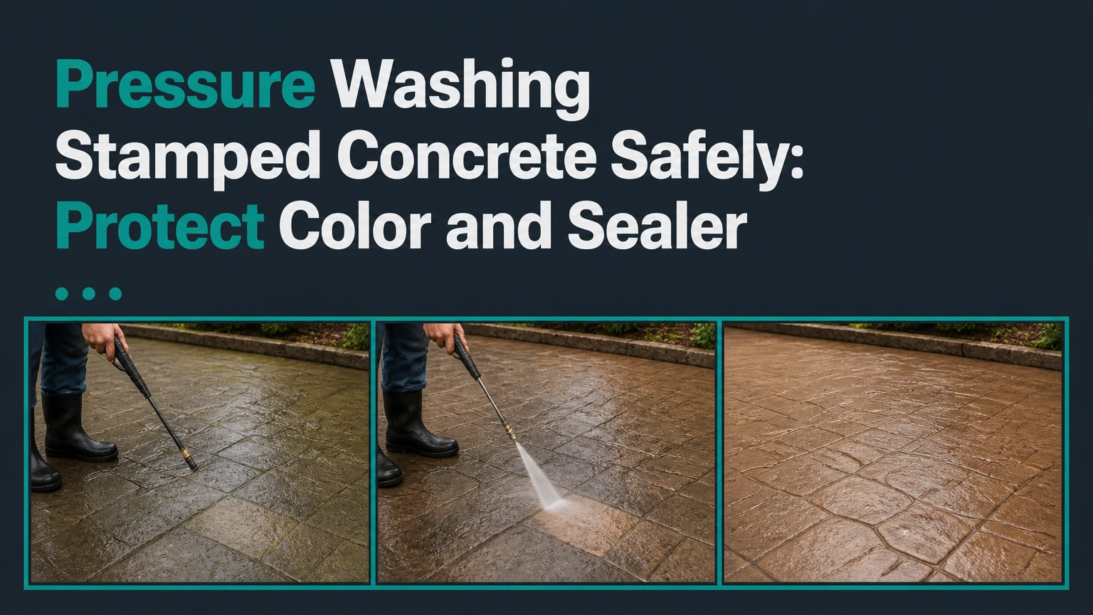 pressure washing stamped concrete safely
