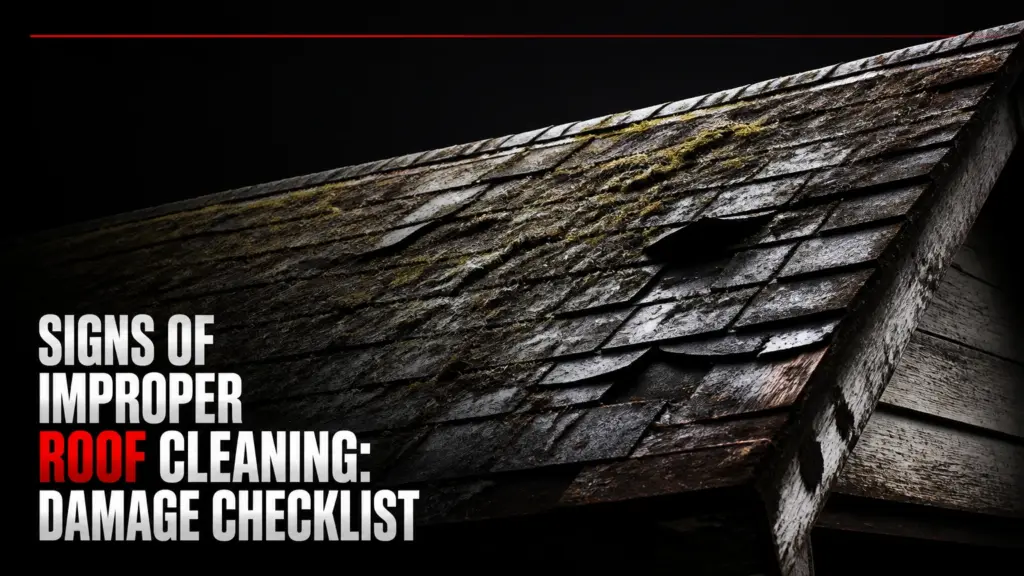 signs of improper roof cleaning