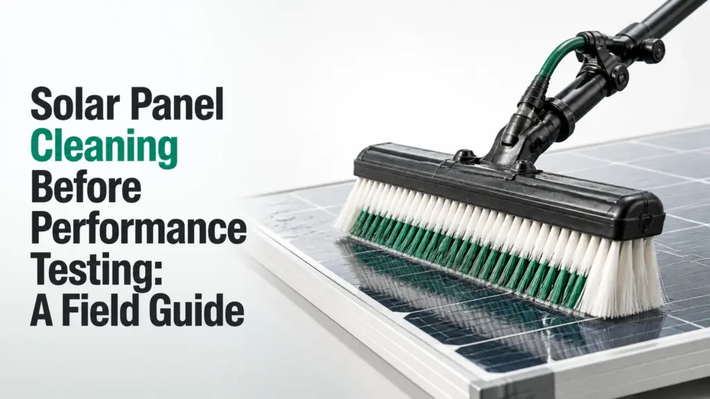 solar panel cleaning before performance testing
