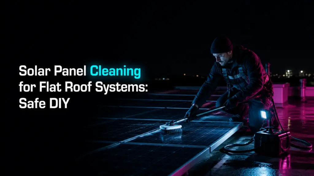 solar panel cleaning for flat roof systems