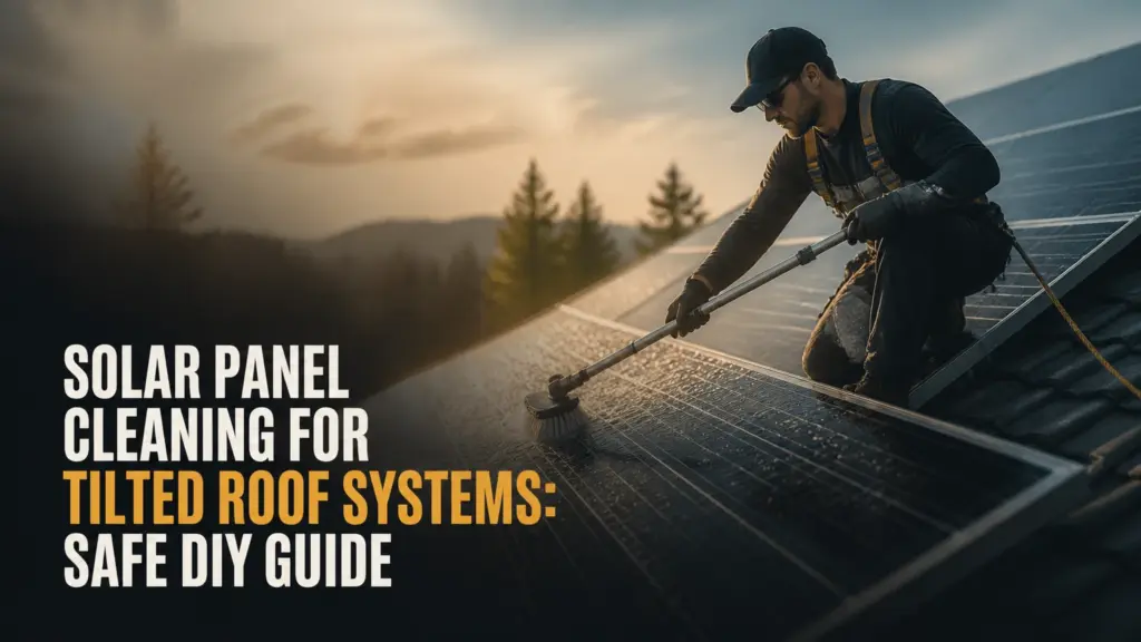 solar panel cleaning for tilted roof systems