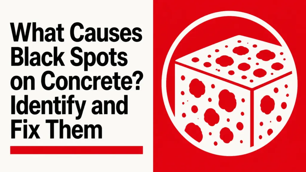 what causes black spots on concrete