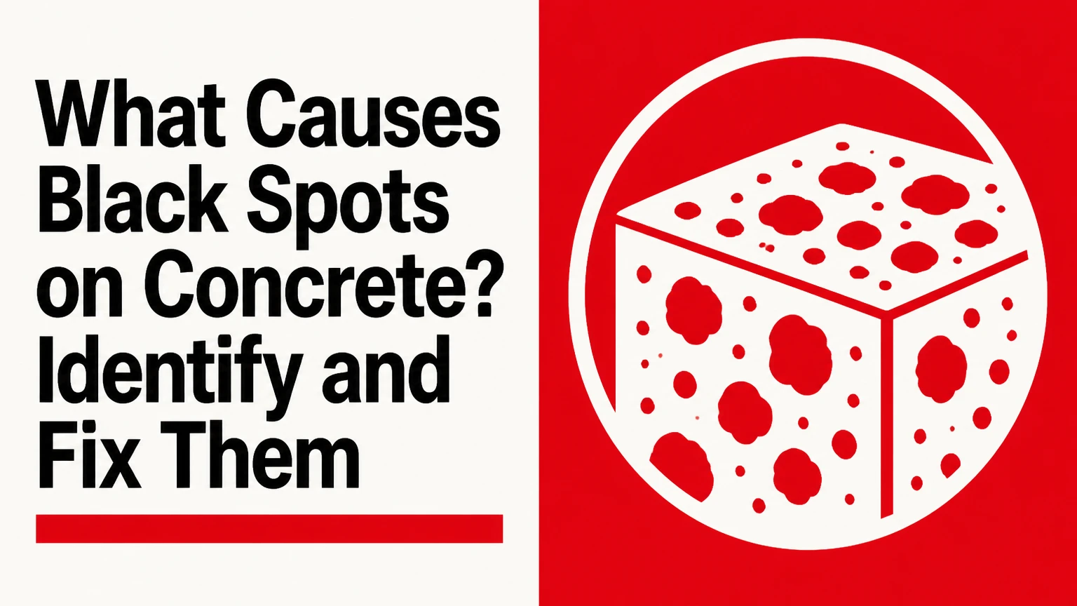 what causes black spots on concrete