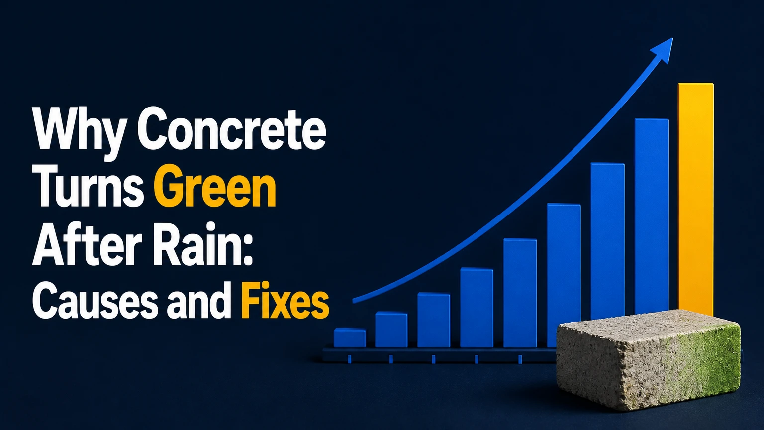 why concrete turns green after rain
