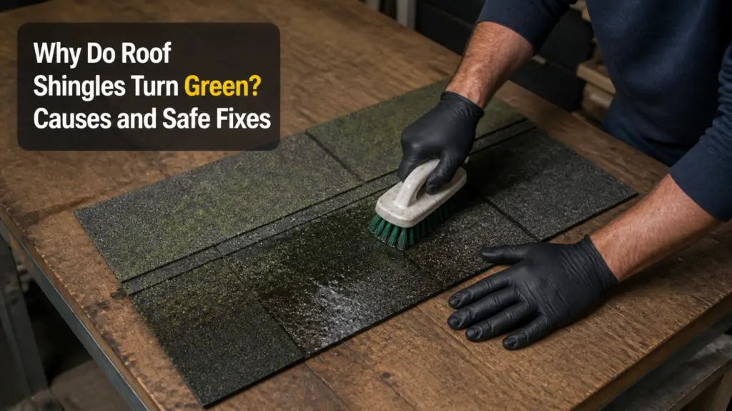 why do roof shingles turn green