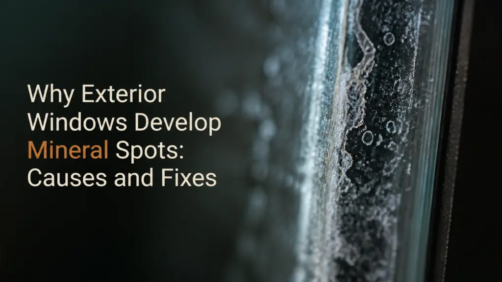 why exterior windows develop mineral spots