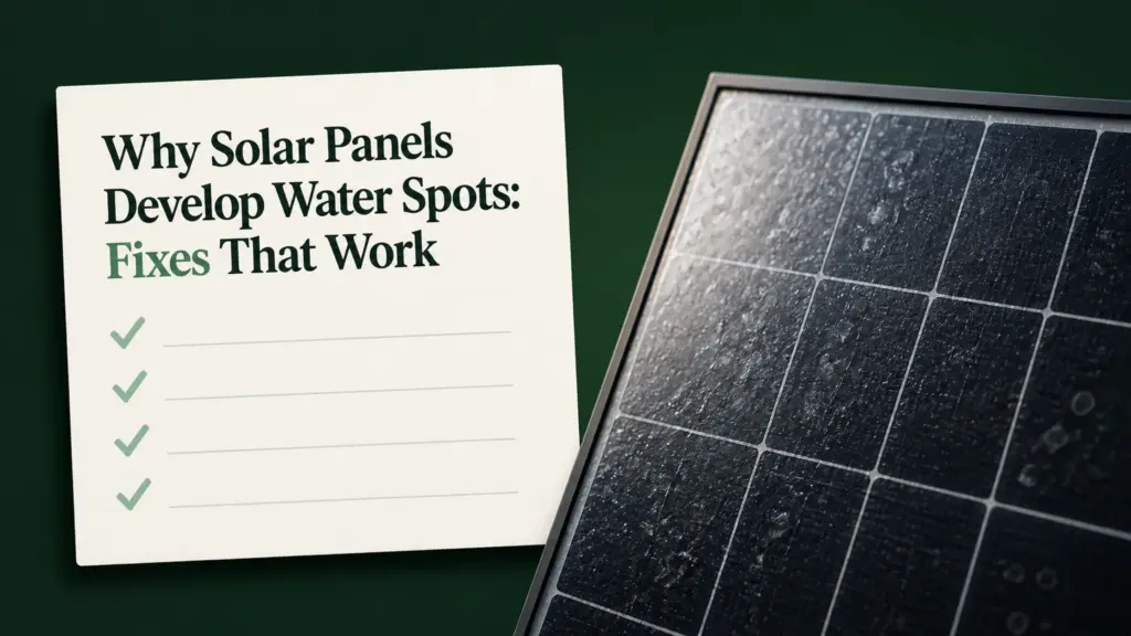 why solar panels develop water spots