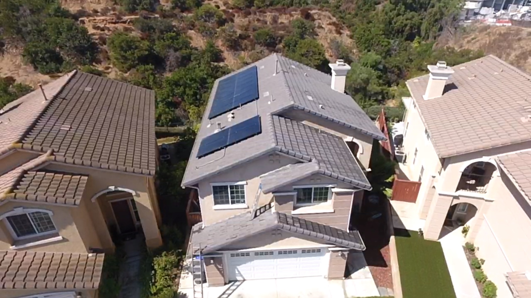 Aerial view of residential exterior project