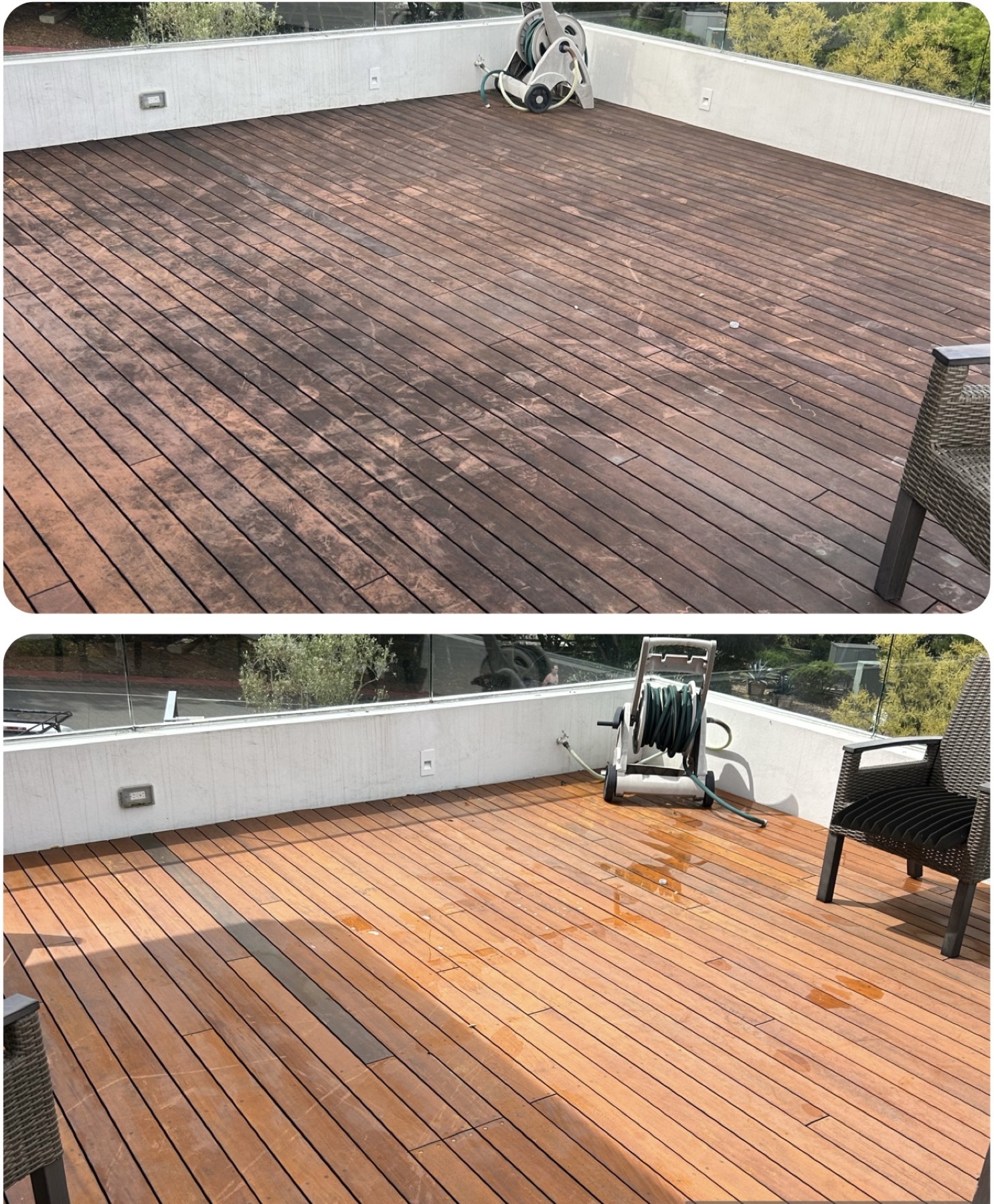 Patio before and after washing
